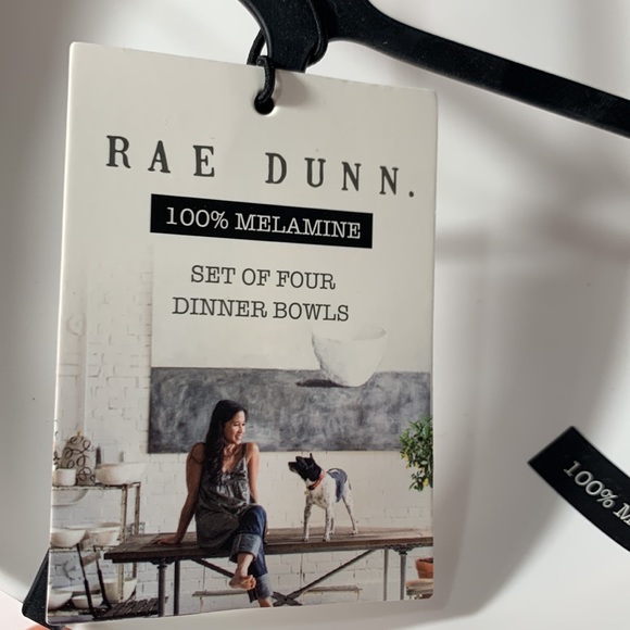 Rae Dunn set of 4 melamine dinner bowls BACKYARD - Picture 4 of 5